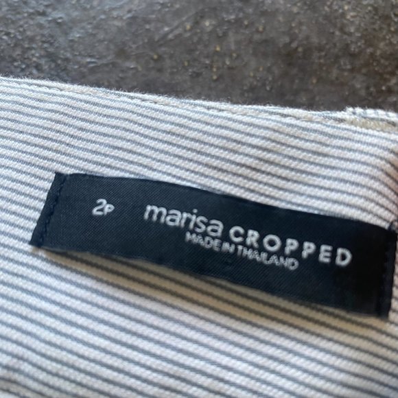 Ann Taylor Loft Marissa Cropped Petite pant; size 2; light gray and white stripe - Picture 6 of 9